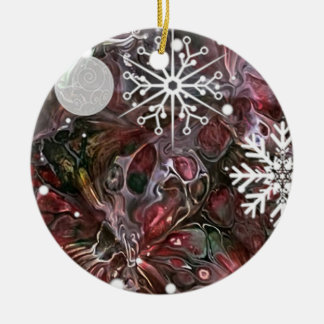 Décoration En Céramique Abstract Snowflake Holiday Ornament