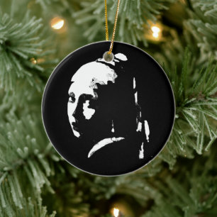 Décoration En Céramique Abstraite fille avec une oreille perle