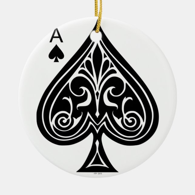 Décoration En Céramique Ace of spades, playing card, poker, blackjack (Devant)