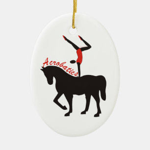 Décoration En Céramique acrobaties sur l'ornement personnalisé à cheval