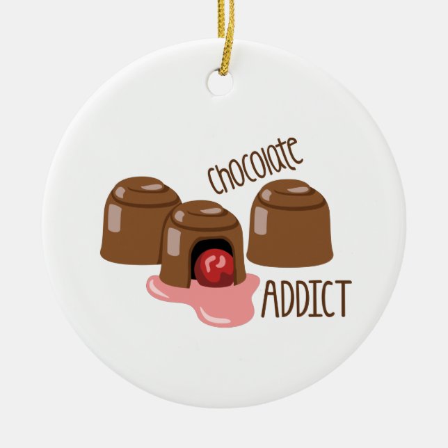 Décoration En Céramique Addict au chocolat (Devant)