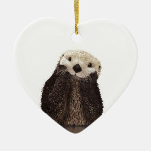 Décoration En Céramique adorable animal de loutre moelleuse mignonne