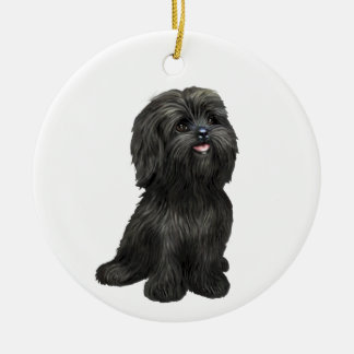 Décoration En Céramique Adorable Black Shih Tzu - Juste l'ornement du chie