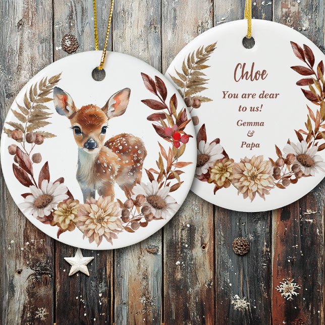 Décoration En Céramique Adorable Deer Fawn Wreath Grandgirl (Créateur téléchargé)