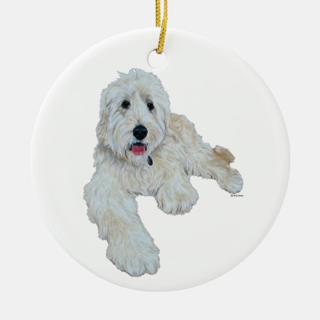 Décoration En Céramique Adorable Goldendoodle (Devant)