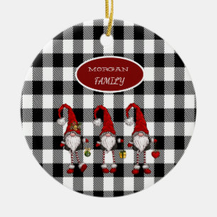 Décoration En Céramique Adorable Mignonne Gnomes Buffalo Plaid