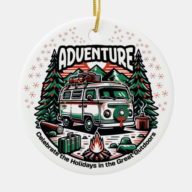 Décoration En Céramique Adventure Camper Van Christmas (Devant)