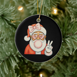 Décoration En Céramique African American Black Santa Bubble Gum Christmas