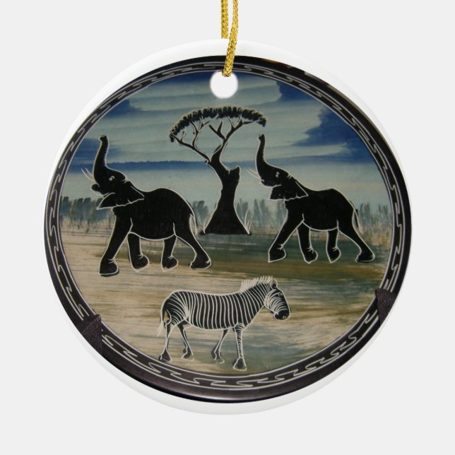 Décoration En Céramique Afrique Kenya Belle faune élégante (Devant)