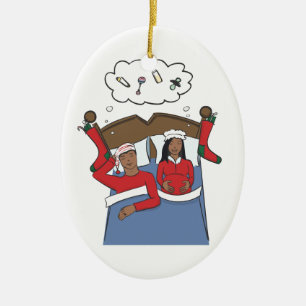 Décoration En Céramique Afro-américain d'ornement de Noël de grossesse