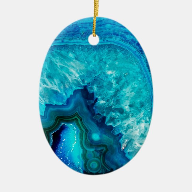 Décoration En Céramique Agate moderne en marbre bleu (Devant)
