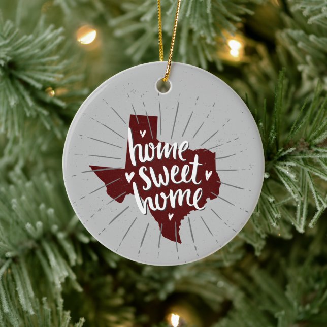 Décoration En Céramique Aggie Maroon Home Sweet Home - Texas (Arbre)