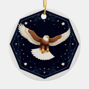 Décoration En Céramique Aigle volant sur fond étoilé