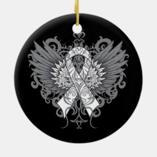 Décoration En Céramique Ailes de cool de cancer de poumon