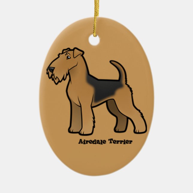 Décoration En Céramique airedale terrier (Devant)