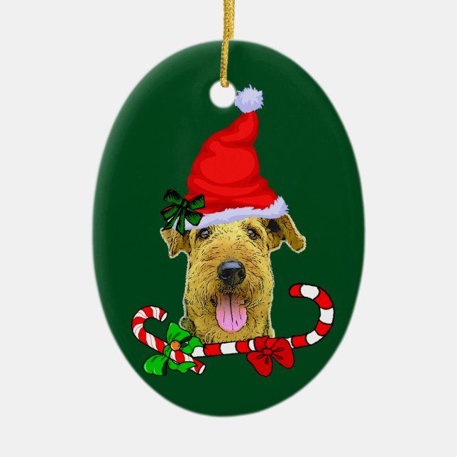 Décoration En Céramique Airedale Terrier Noël (Devant)