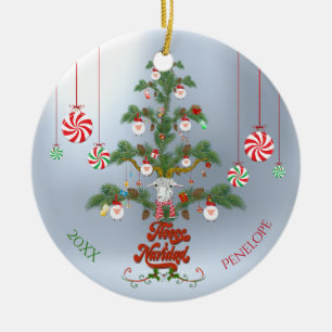 Décoration En Céramique Ajouter le nom et la date Fleece Navidad Sheep Chr