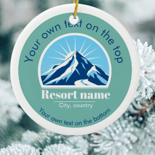 Décoration En Céramique Ajoutez votre nom de station de ski ou de montagne
