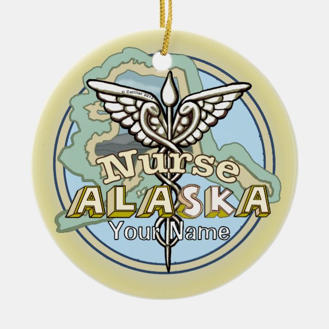 Décoration En Céramique Alaska Nurse Caduceus (Devant)