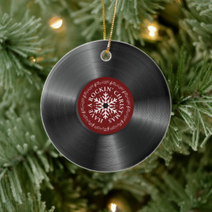 Décoration En Céramique Album de vinyle rétro Vintage Noël