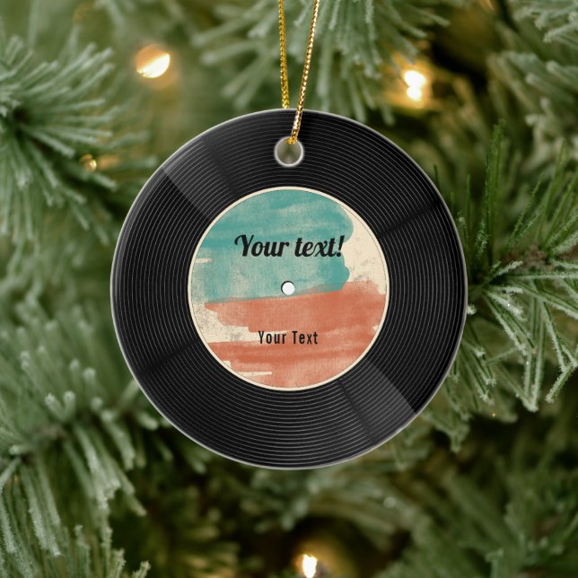 Décoration En Céramique Album musical Retro Vinyl Record (Arbre)