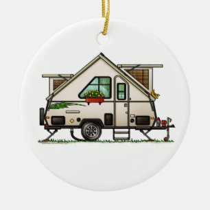 Décoration En Céramique Aliner Pop Up RV happy camper art