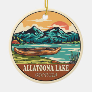 Décoration En Céramique Allatoona Lake Georgia Emblem Pêche nautique