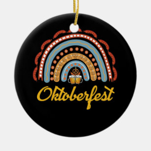 Décoration En Céramique Allemand Oktoberfest Saucisse Pretzel Bière Vintag