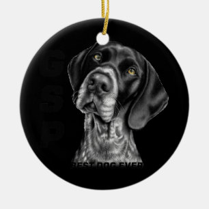 Décoration En Céramique Allemand Pointeur à courte haïe GSP Chien Maman Pa