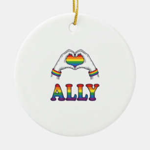 Décoration En Céramique Ally Rainbow Hands Heart Vintage Pride Conception