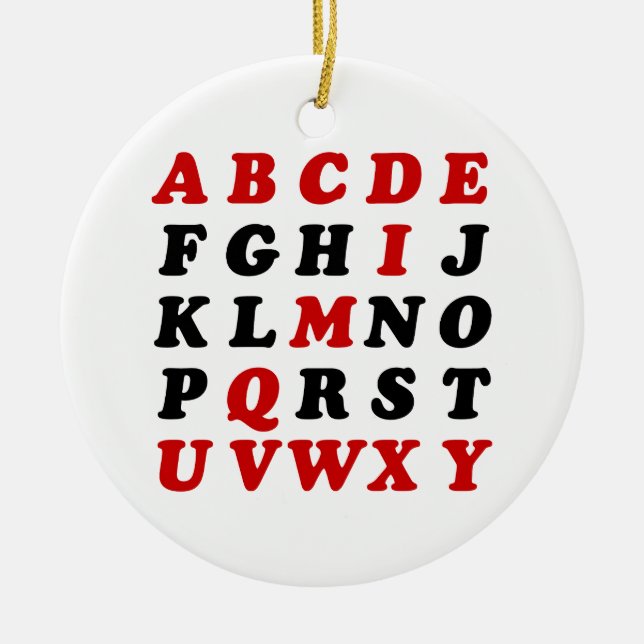 Décoration En Céramique Alphabet anglais (Devant)