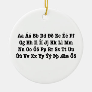 Décoration En Céramique Alphabet islandais [Íslenska Stafrófið]