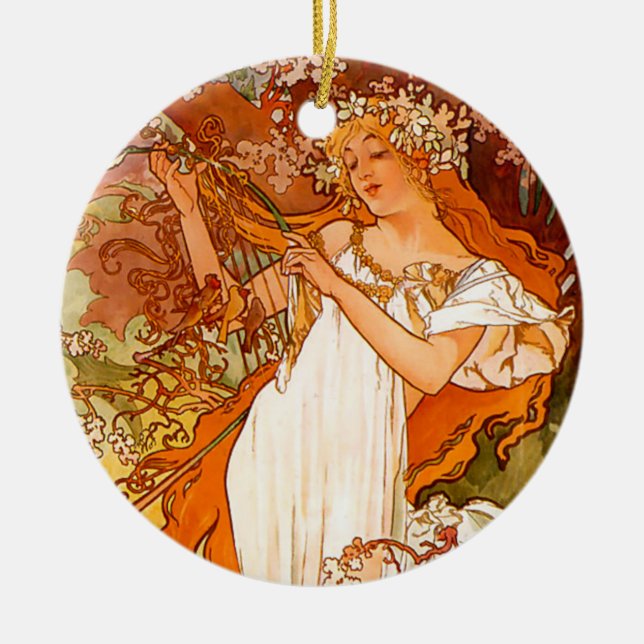 Décoration En Céramique Alphonse Mucha Spring (Devant)