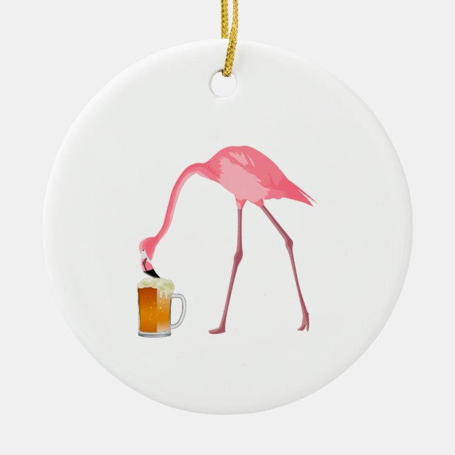 Décoration En Céramique Amateur de bière Flamant rose rose (Devant)