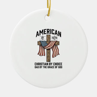 Décoration En Céramique Américain par la Foi Christian Papa Croix Patrioti