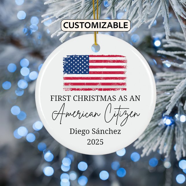 Décoration En Céramique American Citizen Ornament, Citoyenneté américaine (Créateur téléchargé)