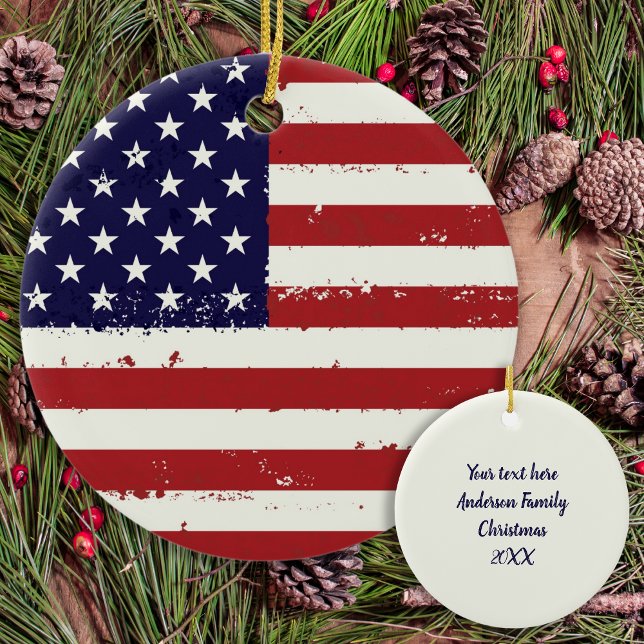 Décoration En Céramique American Flag USA Personnalisé Patriotique (Créateur téléchargé)