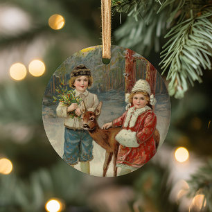 Décoration En Céramique Amis d'hiver   Noël vintage