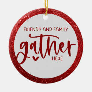 Décoration En Céramique Amis Famille Se Rassembler Ici Citer Parties scint