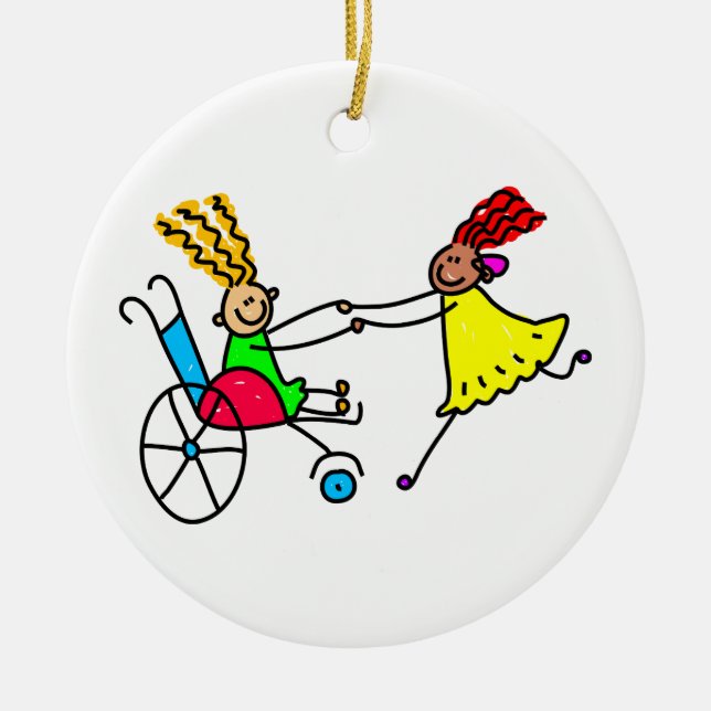 Décoration En Céramique Amis handicapés (Devant)