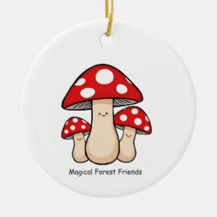 Décoration En Céramique Amis Magiques de la Forêt – Illustration Mignonne