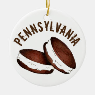 Décoration En Céramique Amish Pennsylvania PA Dutch Foies Whoopie Pie