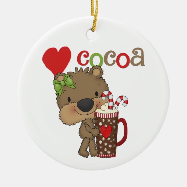 Décoration En Céramique Amour de cacao d'ours de fille (Devant)