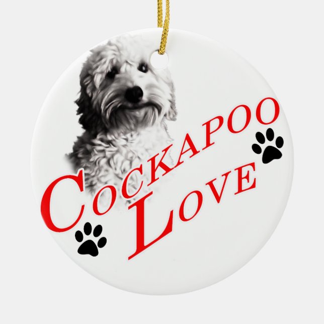 Décoration En Céramique Amour de Cockapoo (Devant)