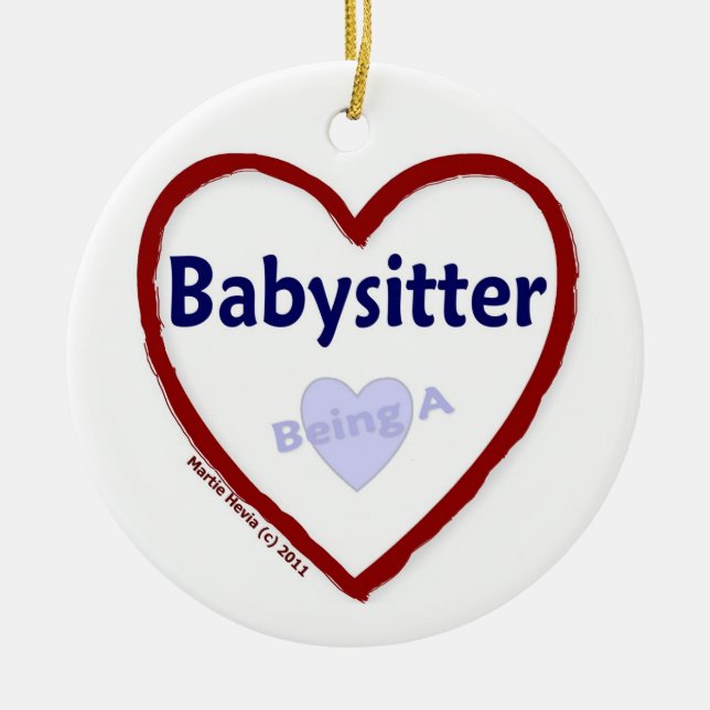 Décoration En Céramique Amour étant une babysitter (Devant)