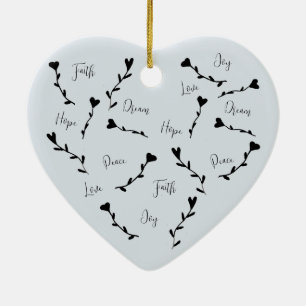 Décoration En Céramique Amour Foi Espoir Joie Rêver la paix en bleu