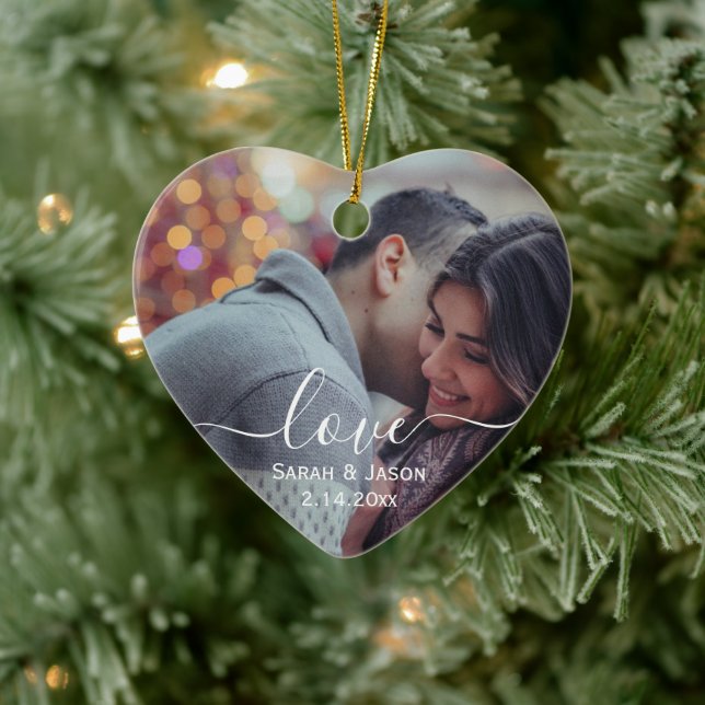Décoration En Céramique AMOUR | Mariage photo personnalisé (Arbre)