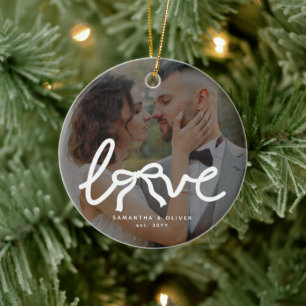 Décoration En Céramique Amour Moderne Arc Personnalisé Couple Mariage Phot