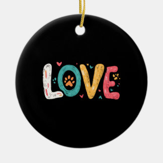 Décoration En Céramique AMOUR Patte – Typographie Artistique pour Amoureux