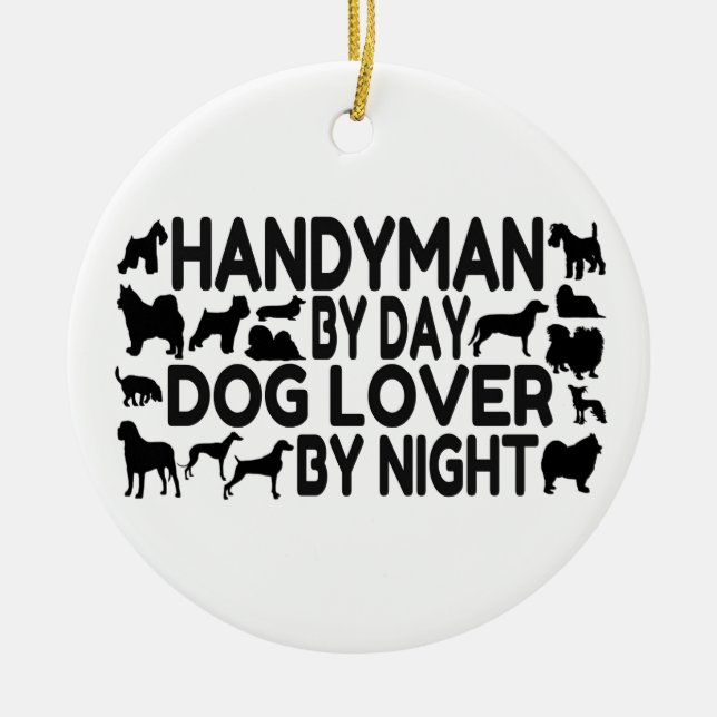 Décoration En Céramique Amoureux des chiens Handyman (Devant)